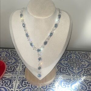 Elegant Silver and Blue Necklace